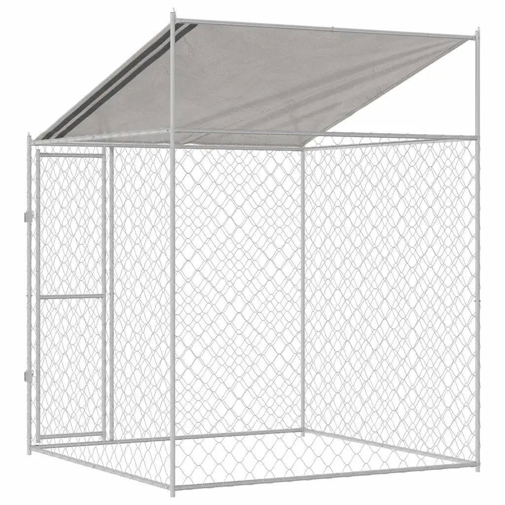 Gabbia per Cani con Tetto Argento 200 x 200 x 258 cm 42009131
