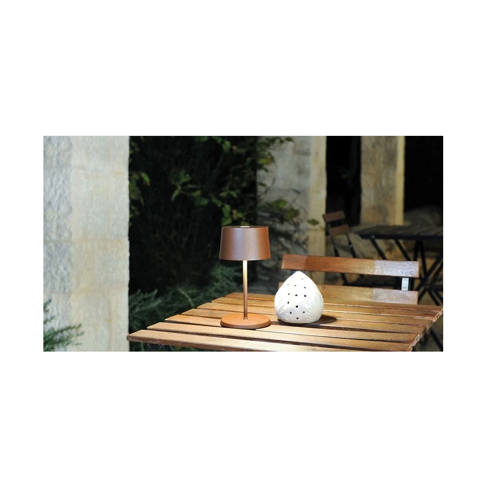 Lampada a led da tavolo Olivia pro mini blu capri ricaricabile e dimmerabile