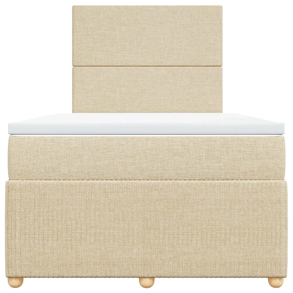 Giroletto a Molle con Materasso Crema 120x190 cm in Tessuto
