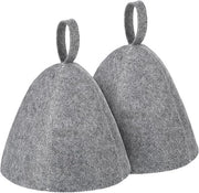 Set di copricapo per sauna a vapore di lana da 2 pezzi - Copricapo per sauna a vapore per donne - Copricapo per sauna a vapore per uomini e donne - Accessori per il bagno - Accessori per la sauna (Grigio)