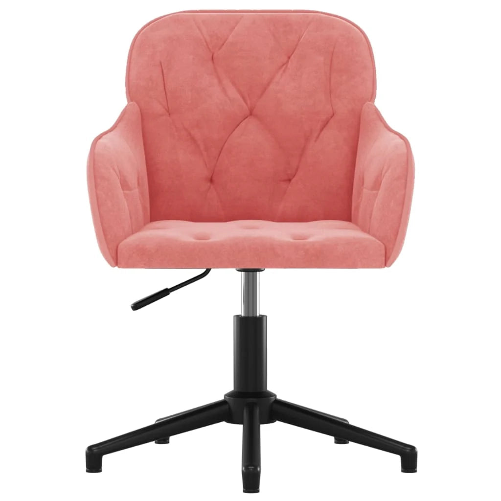 Sedia girevole/poltrona da ufficio/studio in velluto rosa 02_0024170