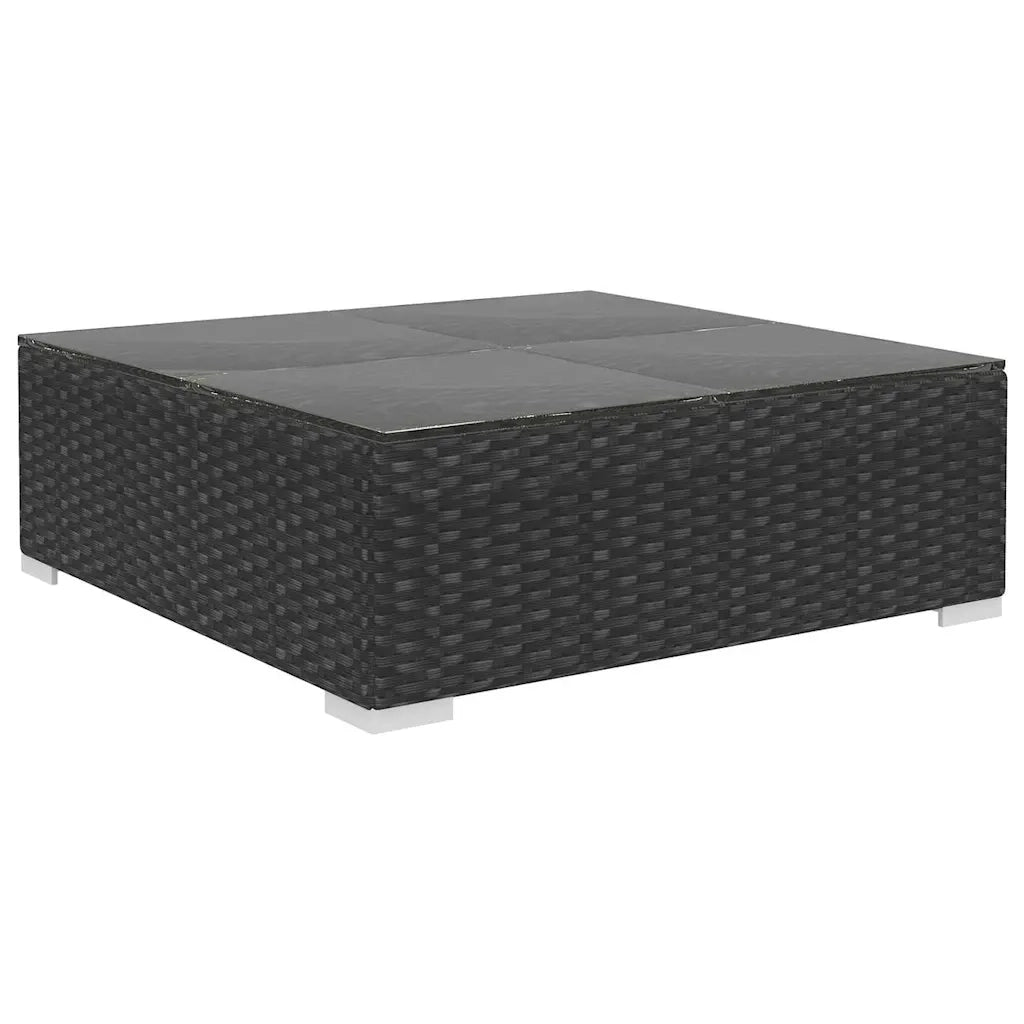 Set Divani da Giardino 8 pz con Cuscini in Polyrattan Nero 48314