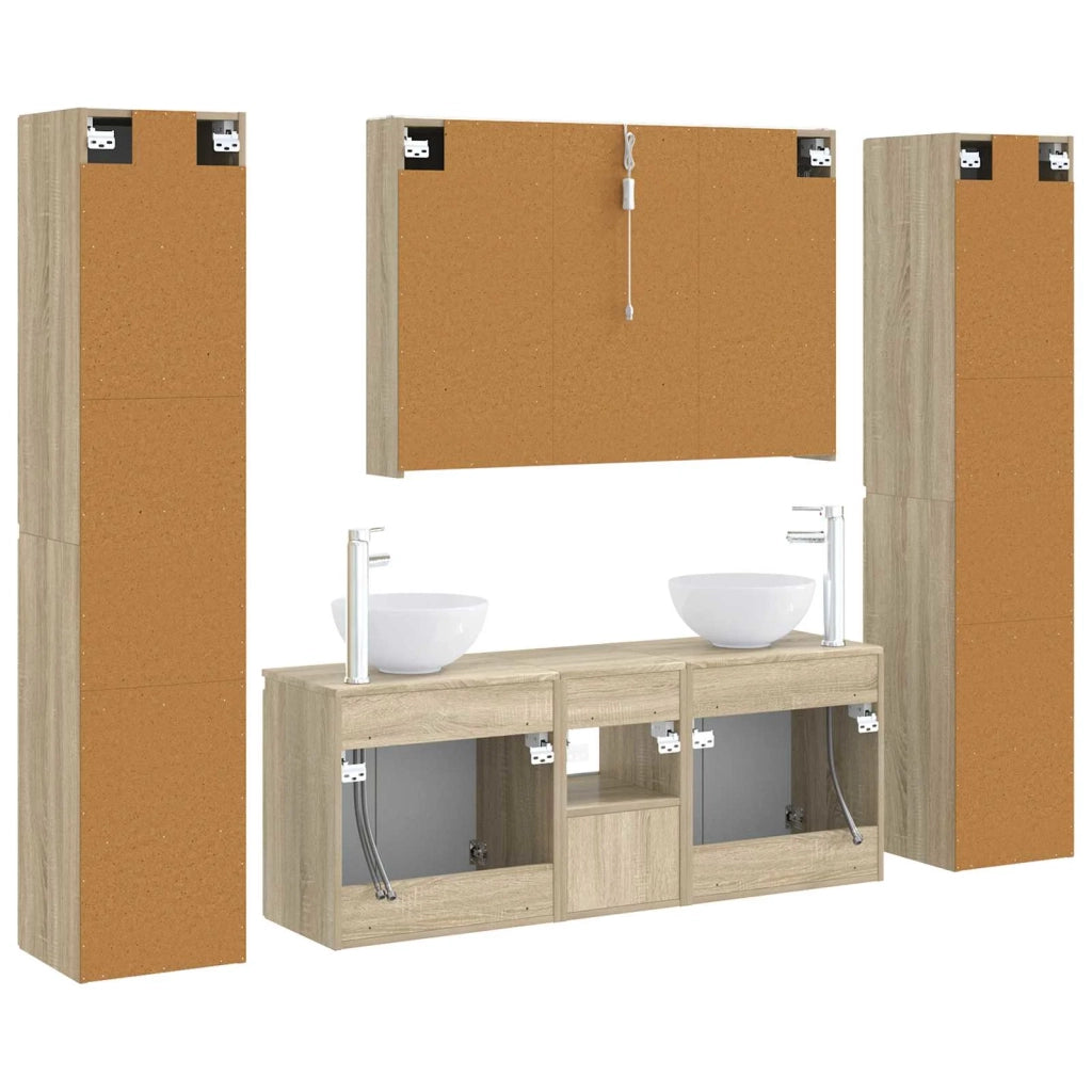Set di mobili per il bagno 6 pcs Rovere Sonoma 3407217