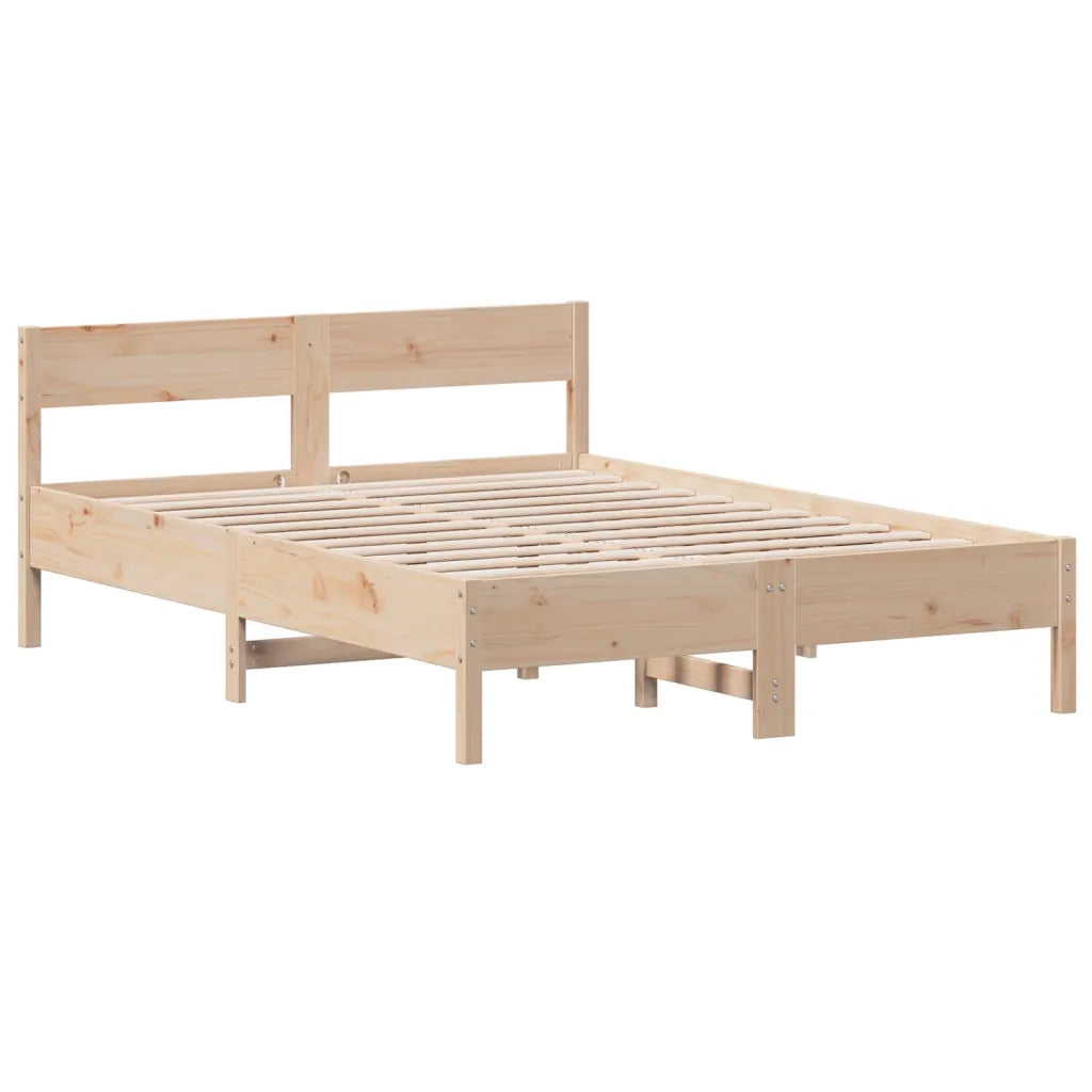 Letto senza Materasso-Struttura Letto 150x200 cm in Legno Massello di Pino 527139