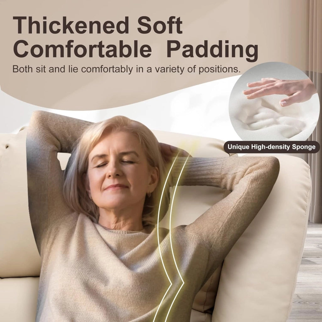 Poltrona Relax Reclinabile Poltrone Relax Elettriche Schienale Regolabile, Poggiapiedi Retrattile, con 2 Portabicchieri, Tasche Laterali, Supporto per Stare in Piedi, Pelle PU,Bianco