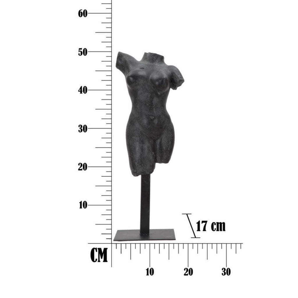 Scultura Donna 2, Nero, Poliresina, 19x17x50 cm