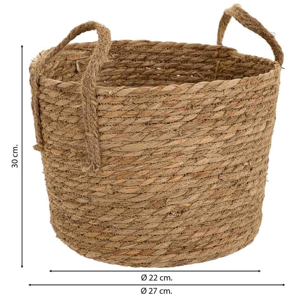 Cesto in fibra naturale marrone D27x22/30