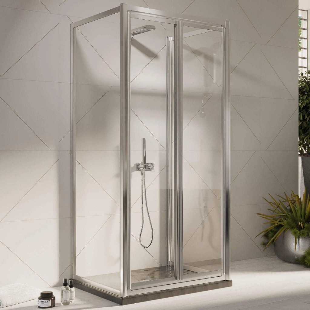 Box Doccia 3 lati 70x75x70 cm 2 ante Battenti in Cristallo trasparente 4mm H198 Fosterberg Maribo Trio