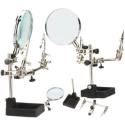 Trade Shop - Lente Ingrandimento Con Pinze Da Tavolo Tool Riparazioni Saldature Orientabile -
