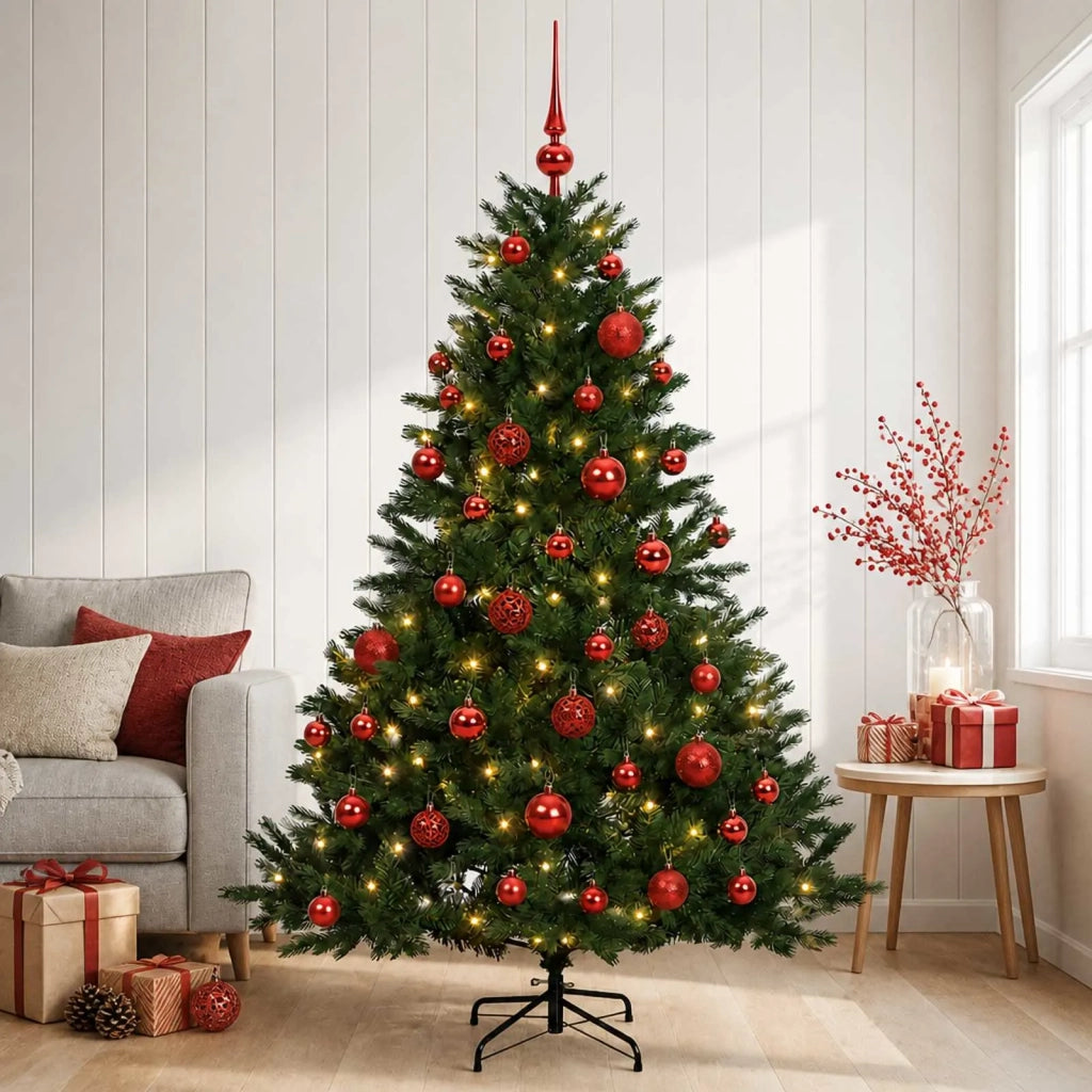 Albero di Natale artificiale con palline 150 cm 150 LED 3465848