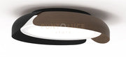 KENDO-55 Plafoniera in metallo verniciato nero con effetto legno, 36W, dimmerabile SDD 2800 - 5000k diametro 55cm