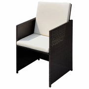Sedie da giardino 3 pz | Sedie da Esterno Marrone 56 x 52 x 87 cm Poly Rattan
