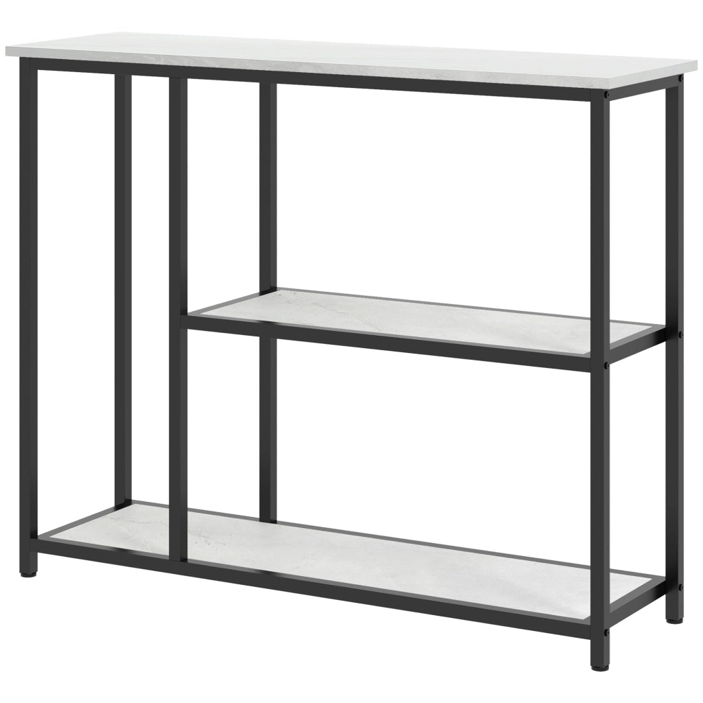 Tavolino da salotto ¨C zephmum ¨C Nero, Bianco, Marmo, 2 Ripiani