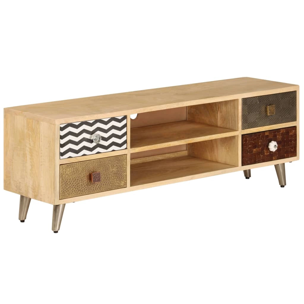 Pratico mobile porta TV/credenza di design 120 cm legno massello di mango 2502285