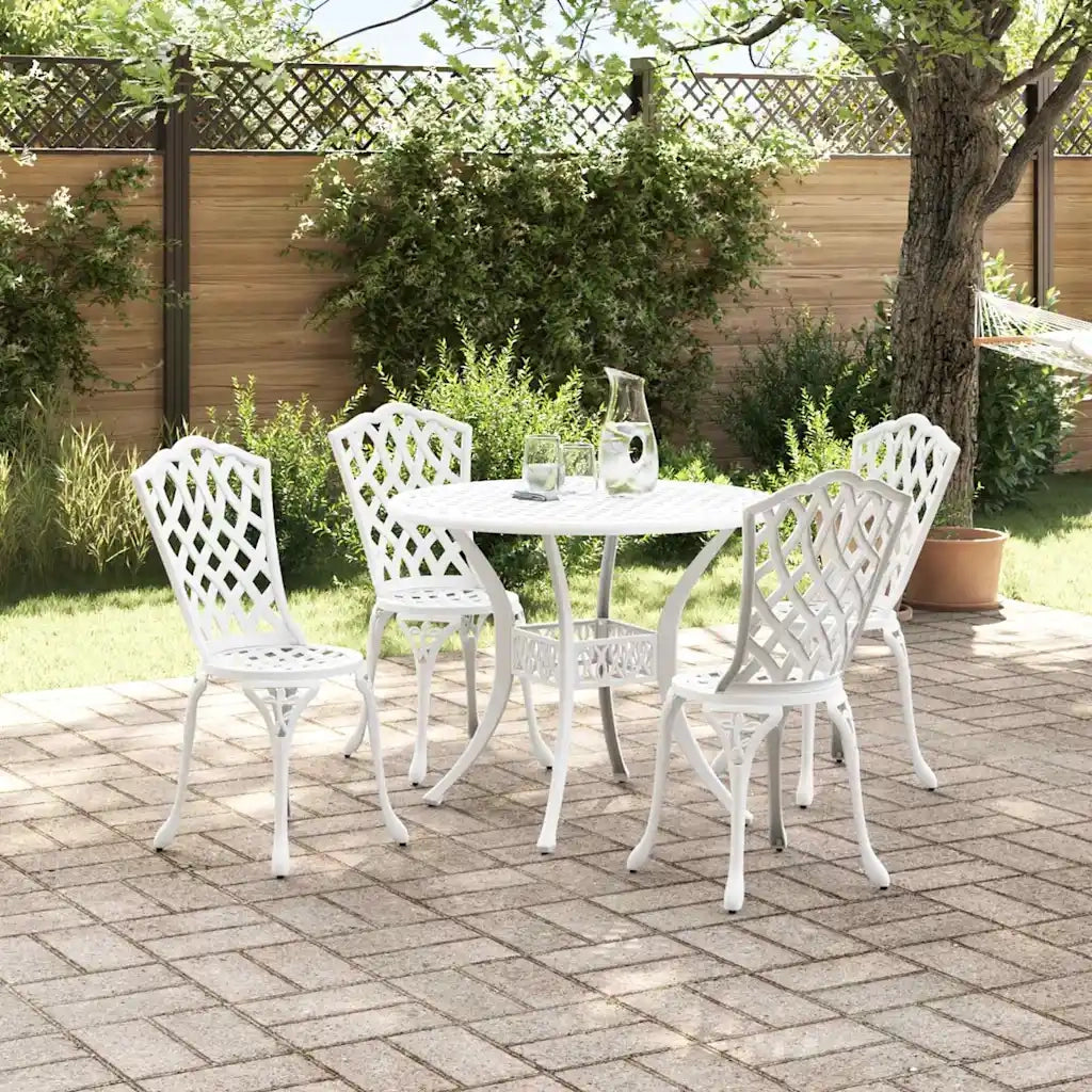 Set da Pranzo per Giardino 5 pcs Bianco Alluminio 3334710