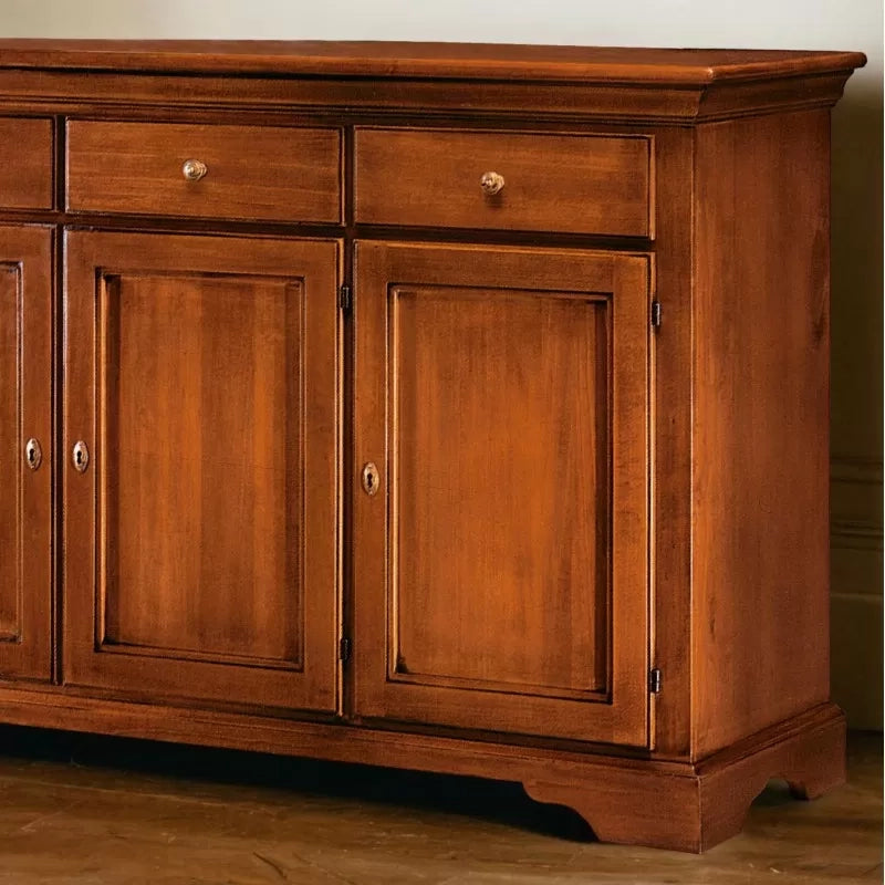 Madia credenza arte povera 3 porte 3 cassetti legno tinta noce 147x45x93 (109) - Mobili 2G