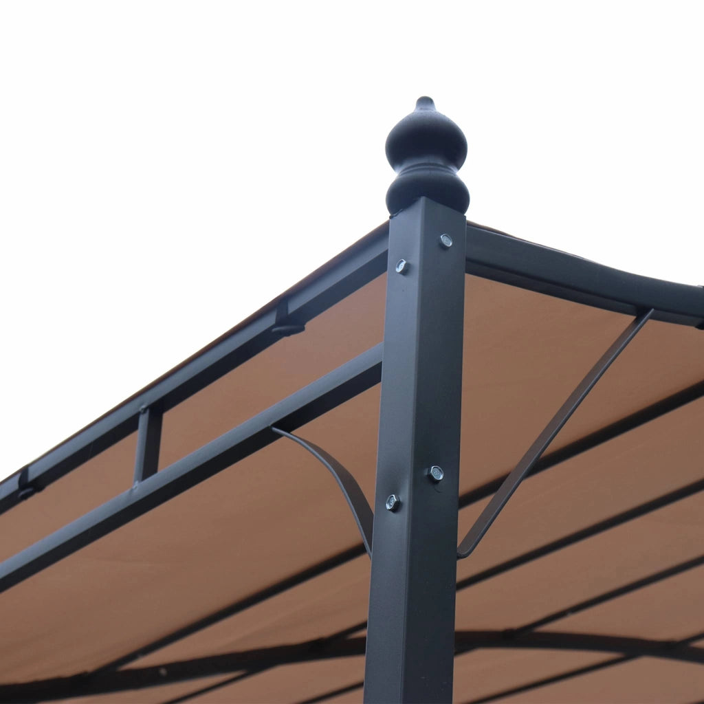 Pergola a parete struttura in acciaio 3x2,5 m  con tetto in tessuto,