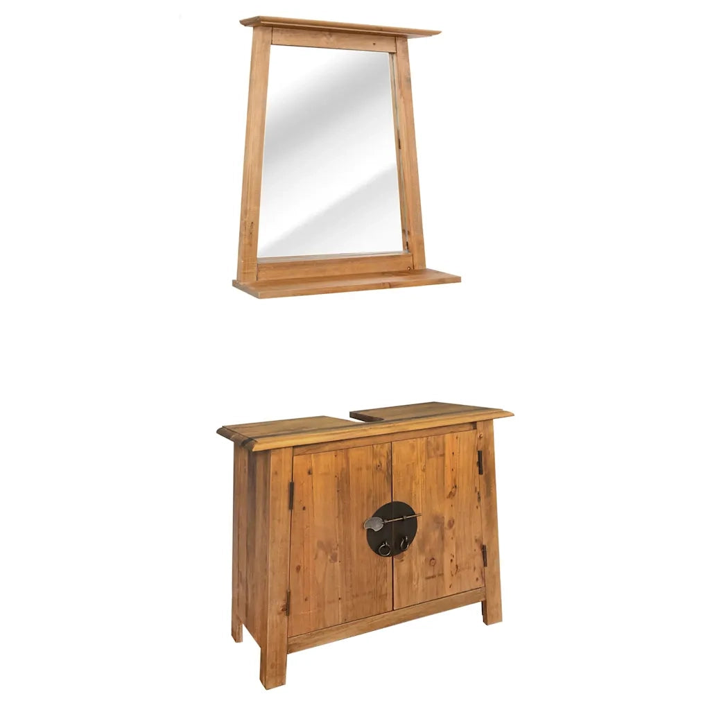 Set Mobili per il Bagno in Massello di Pino Riciclato  cod mxl 7959