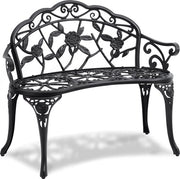 Banco da Giardino in Acciaio - Nero - 99x80x57cm - Massimo 218kg - Verniciatura a Polvere - Giardino, Balcone, Prato Anteriore - Comodità Seduta - Resistente alle Intemperie - Banco da Giardino