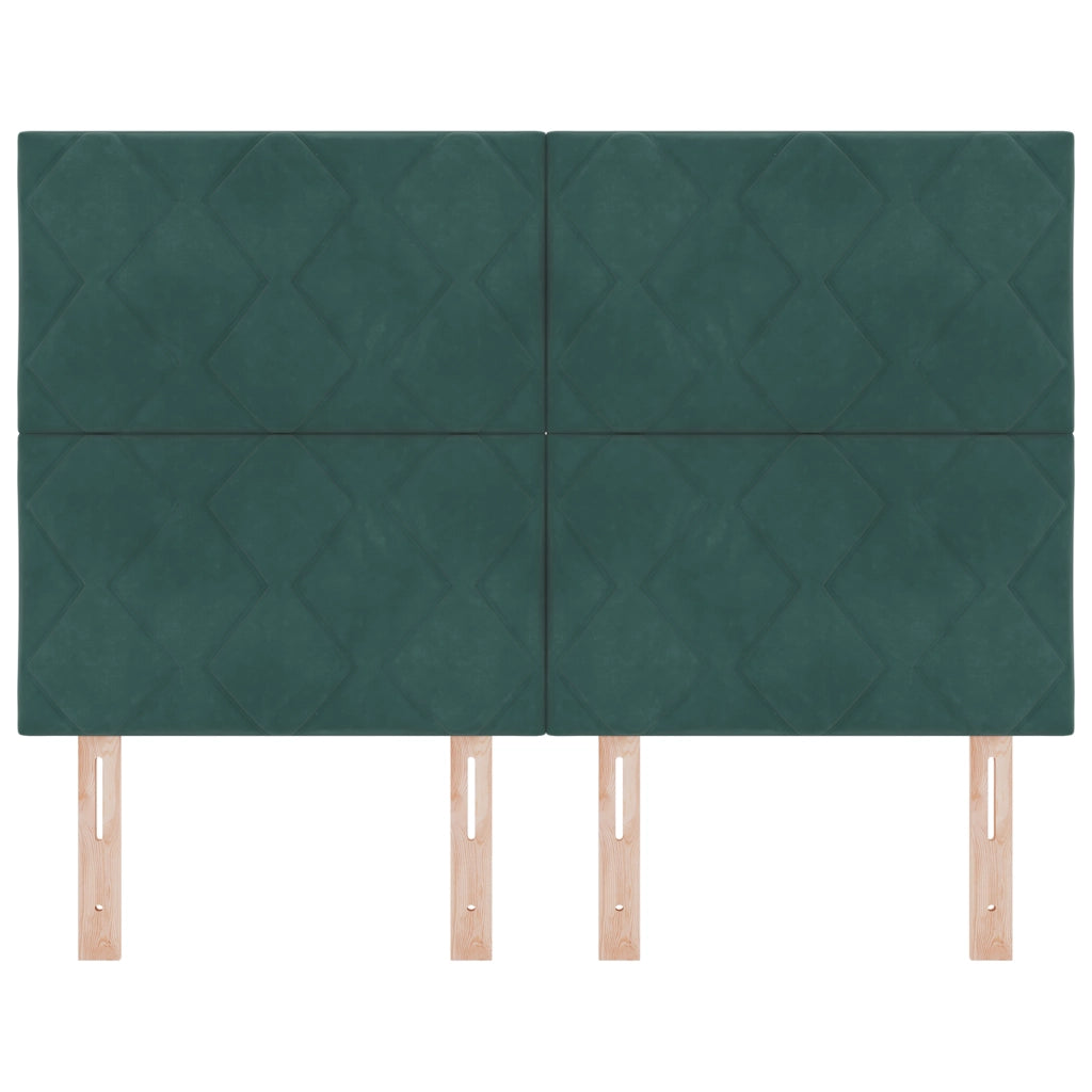 Testiera Design Blocchi di Diamante Verde Scuro 140 cm Velluto