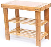 scarpiera Scarpiera per la casa Scarpiera Scarpiera Scarpiera in bambù Organizzatore di stoccaggio per panca in legno a 3 livelli Realizzata in scatola di scarpe in bambù naturale al 100% (dimen