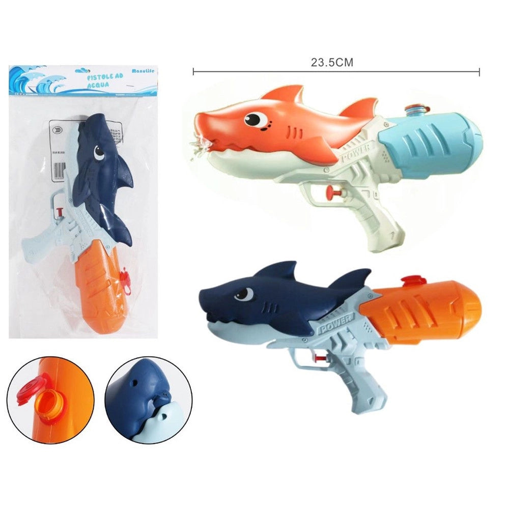 Trade Shop - Pistola Ad Acqua Giocattolo Per Bambini Gioco Estate A Forma Di Squalo 23.5cm 618555 -