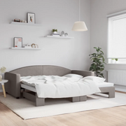 Divano Letto con Letto Estraibile Tortora 100x200 cm in Tessuto