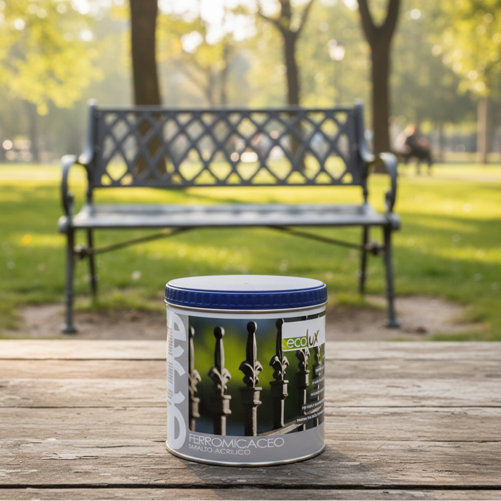 Ecolux smalto ferromicaceo antichizzante acrilico grigio scuro 8010 *** formato 0,5 l, confezione 1