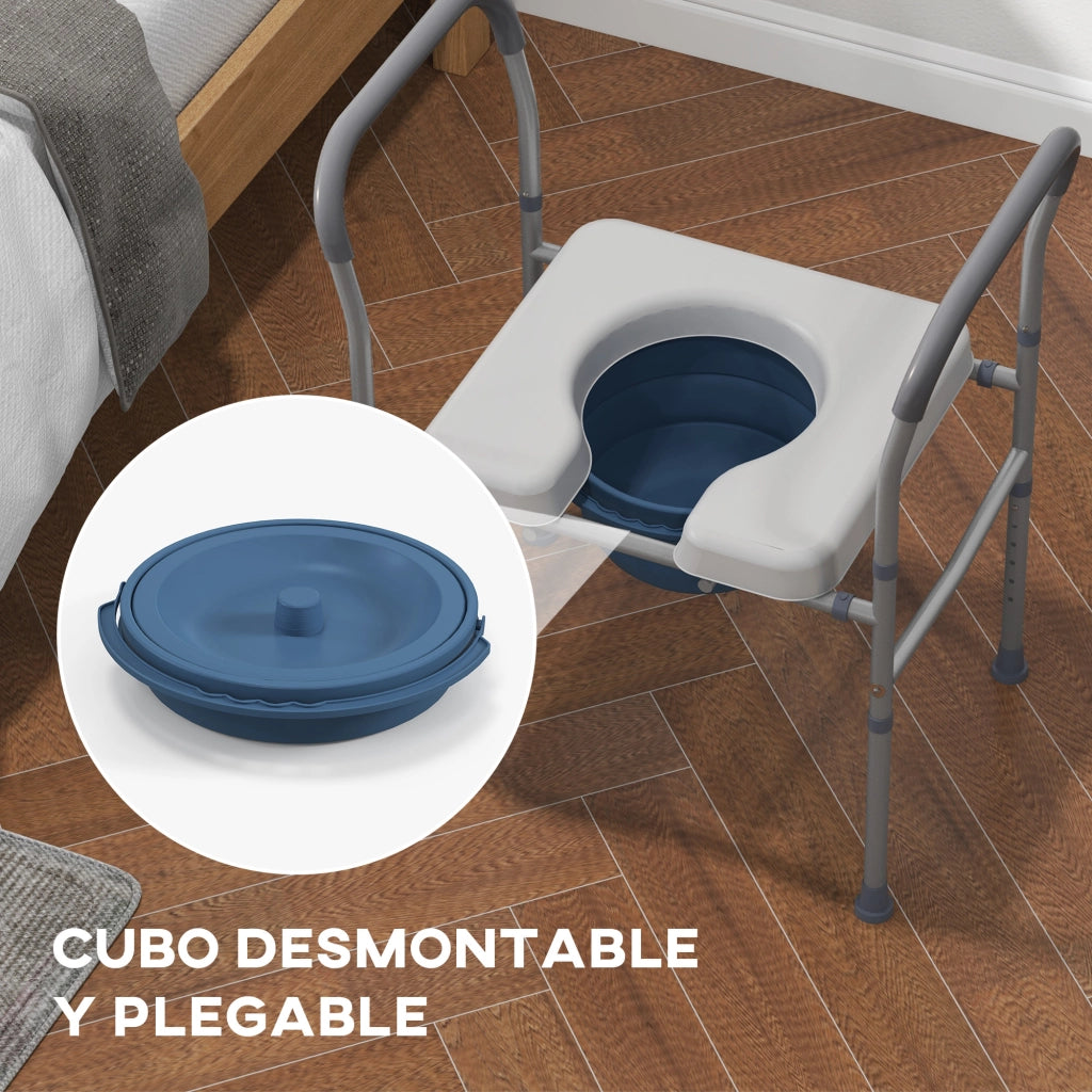 Sedia WC in alluminio regolabile con cuscinetti antiscivolo ¨C zephmum ¨C Grigio