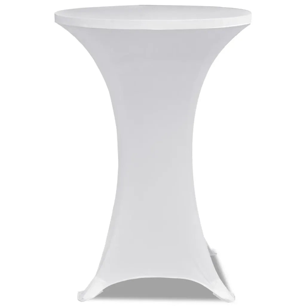 Copritavolo ?80 cm Bianco Tessuto elasticizzato 2 pezzi CFW5664421