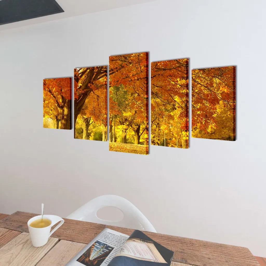 5 pz Set Stampa su Tela da Muro Acero 100 x 50 cm 241576