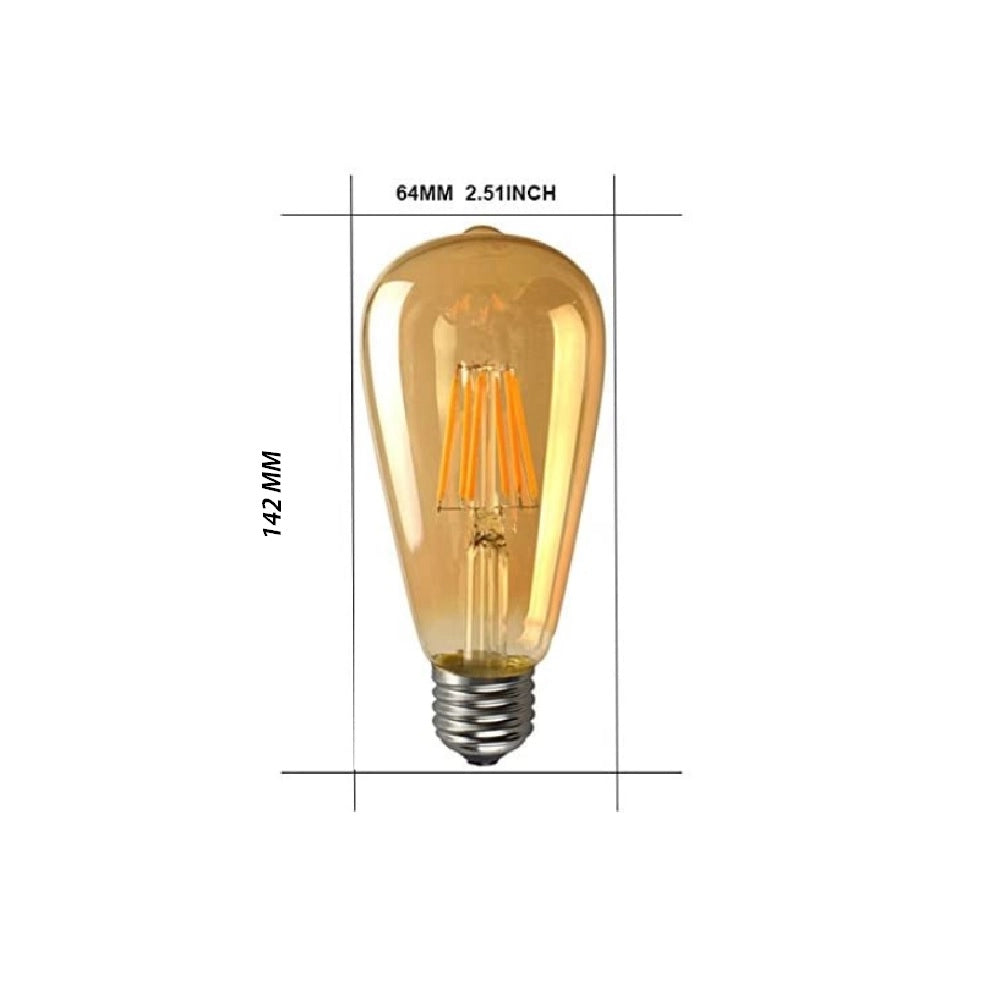 Lampadina LED vintage a filamento ST64 attacco E27 da 8w luce calda 2700K