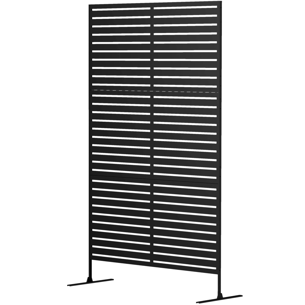 Separ¨¨ da Esterno in Metallo ¨C Xylo ¨C Design a Lamelle, Nero, Divisorio Decorativo per Giardino