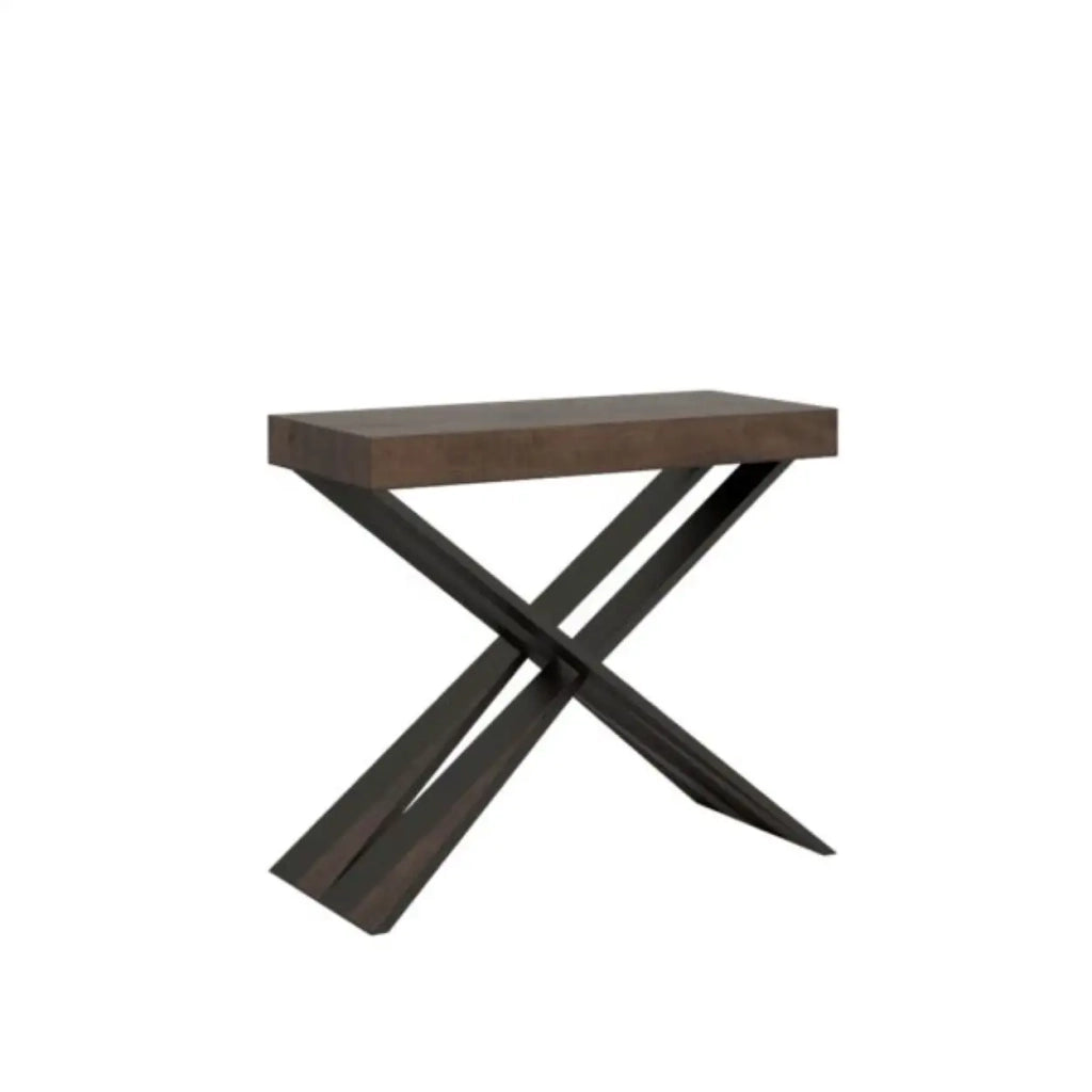 Consolle allungabile 90x40/300 cm Diago Premium noce gambe antracite