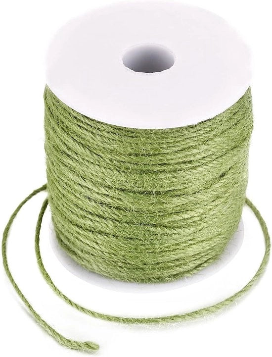 328 FT Tela di Juta 2mm Tela di Juta Naturale Tela di Canapa - Artigianato DIY Regalo Avvolgimento Pacchi Giardinaggio Giallo Verde