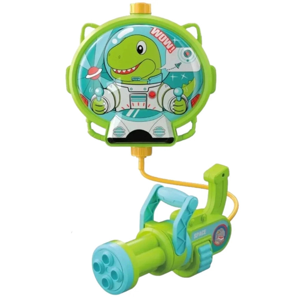 Trade Shop - Pistola Ad Acqua Con Zaino Dinosauro Gioco Per Bambini Spiaggia Estate 1300ml 618549 -