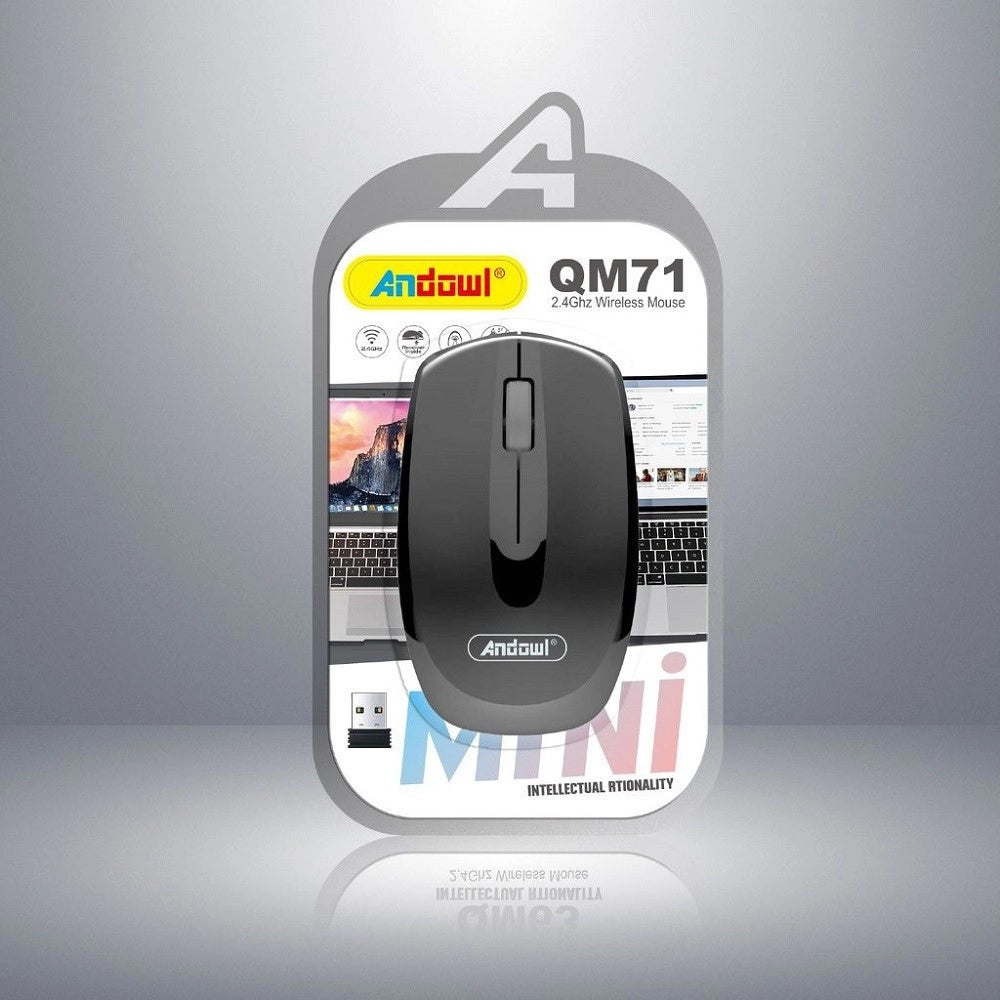 Trade Shop - Mouse Usb Ottico Raggio Fino A 10m Wifi Wireless 2.4ghz 1000 Dpi Per Pc Qm71 -