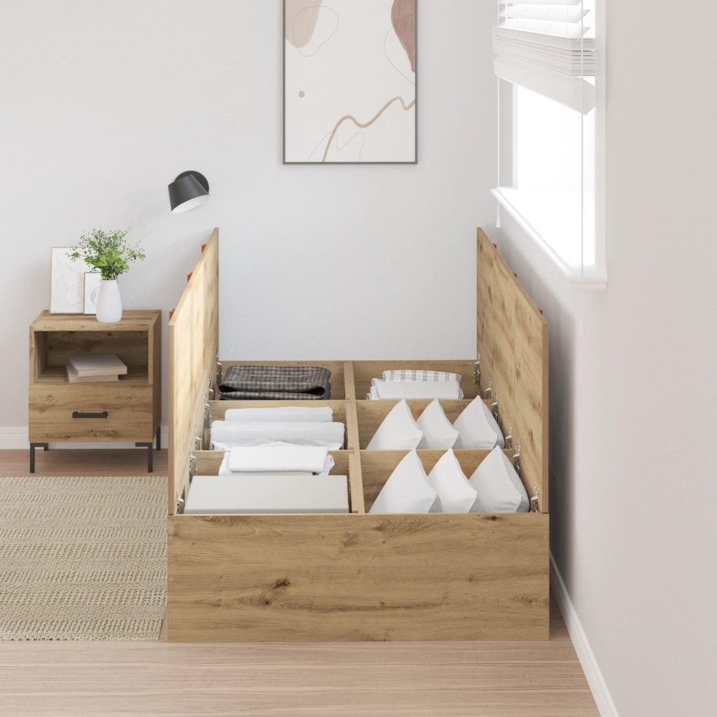 Struttura Letto con Contenitore Rovere 100x200 cm