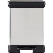 Pattumiera rettangolare - DECO BIN - CURVER - 50L - Design elegante - 39 x 29 x 51 cm - Grigio metallizzato