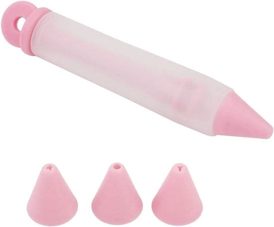 Decorazioni per torte e dessert con 4 spunti, penna in silicone per cibo, penna per crema, spuntone per verniciatura per torte, biscotti e cioccolato