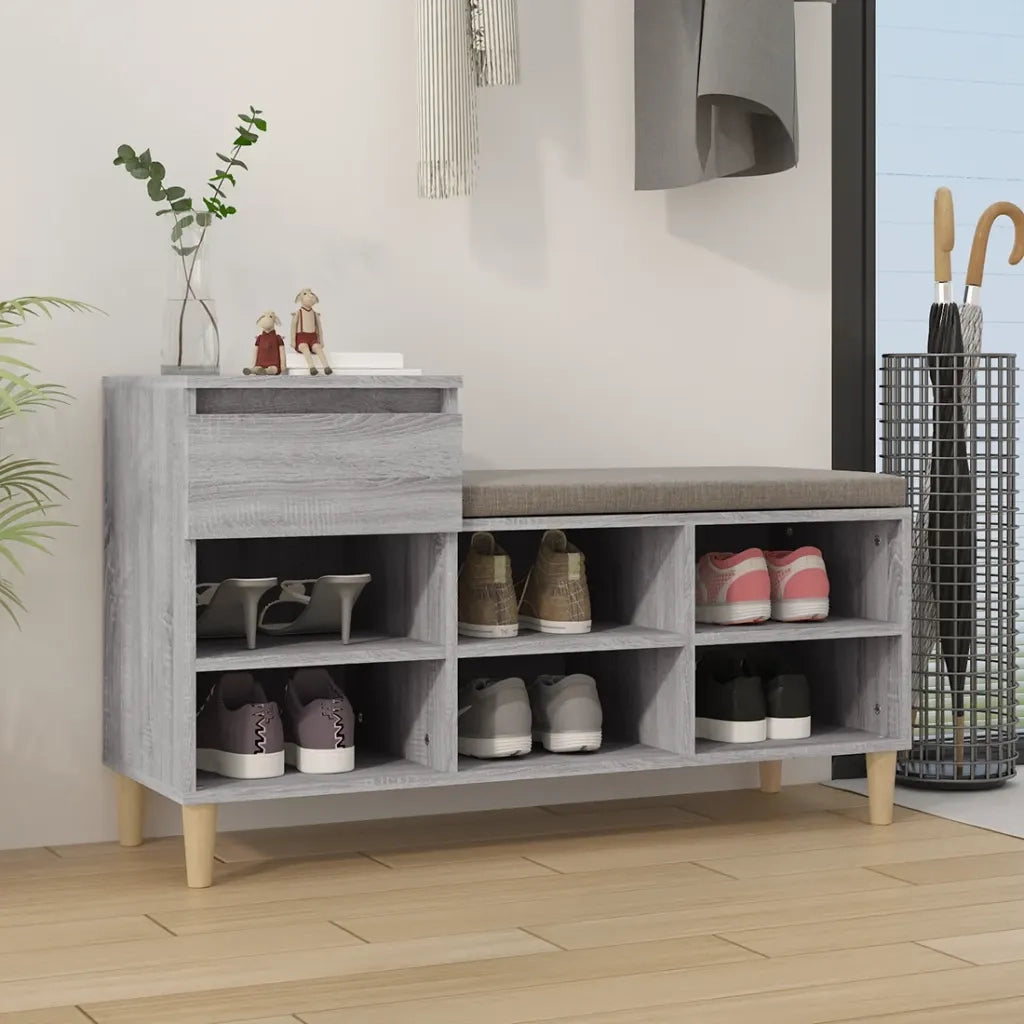 Scarpiera | Mobile per scarpe Grigio Sonoma 102x36x60 cm in Legno Multistrato