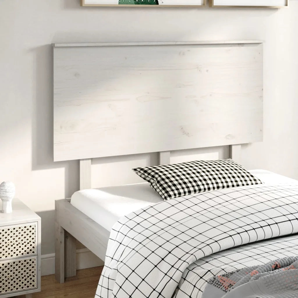 Testiera | Testata per Letto Bianca 124x6x82,5 cm Legno Massello di Pino