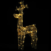 Renne e Slitta Decorazione Natale 90 LED-Luci decorative natalizie 60x16x100 cm Acrilico 248680