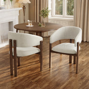 SEDIA da pranzo Set da 2 pezzi con braccioli 73,2x69,01x42,49 cm beige/walnut