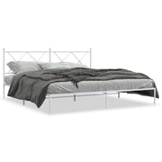 Letto matrimoniale | Letto per adulti | Giroletto con Testiera Metallo Bianco 183x213 cm