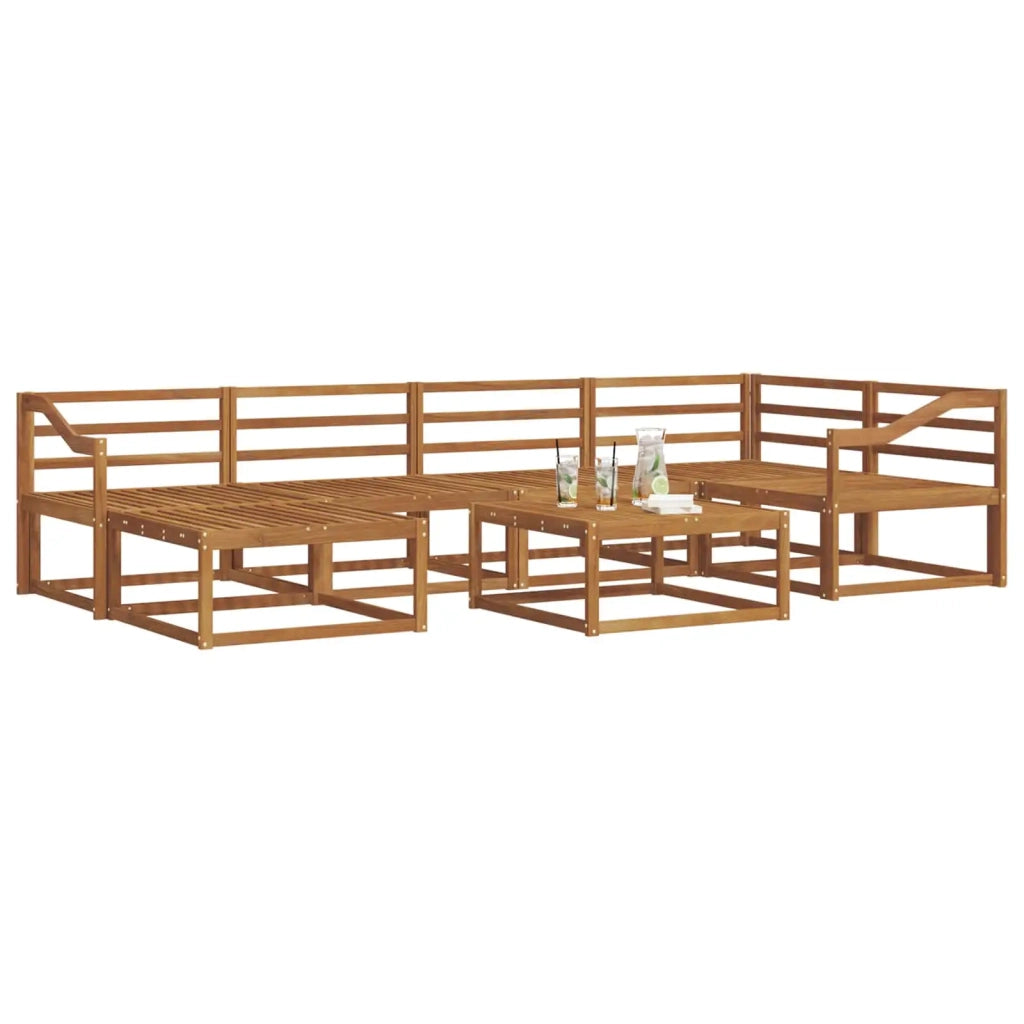 Set di divani da esterno 7 pcs Naturale