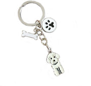 Chiocciola per auto e borsa con poodle bianco e piccolo