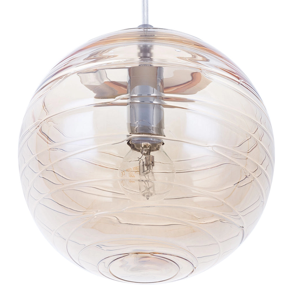 Lampada a Sospensione lampadario a Globo Moderno in Vetro Colorato dorato