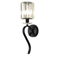 Applique Da Parete Nero Attacco E14 Lampada Muro Paralume In Vetro Metallo E36-1