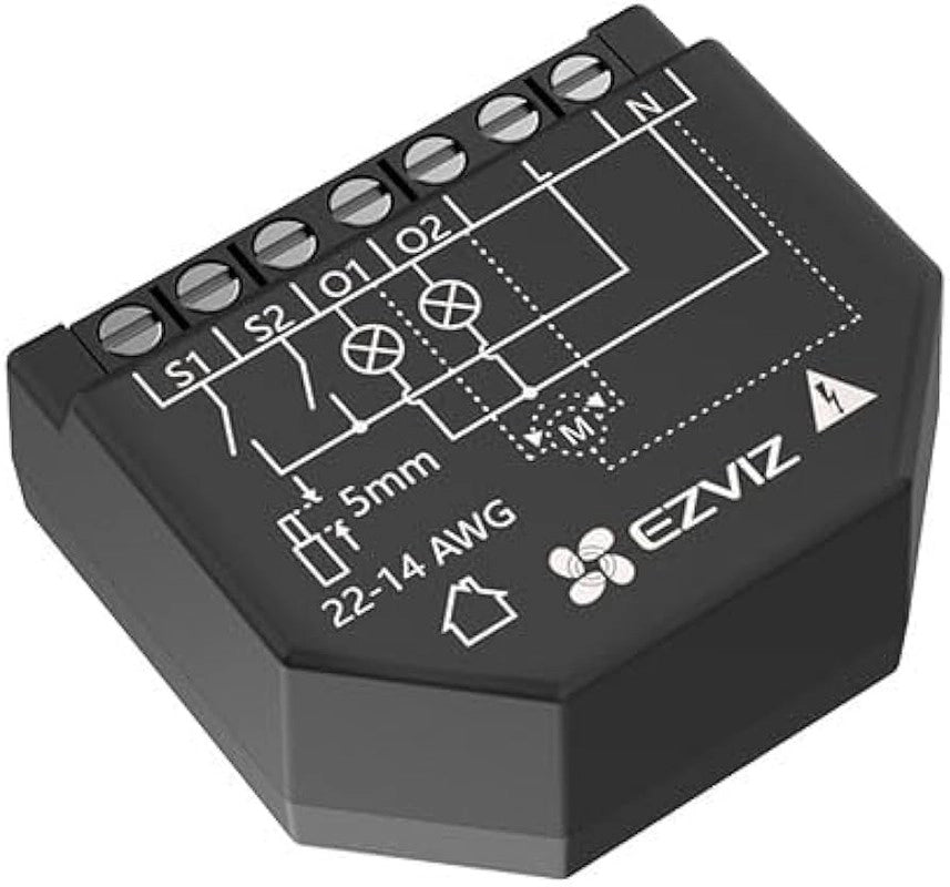 Relè WiFi intelligente a 2 canali. Automatizzazione luci. scenari personalizzabili. Roller shutter. EZVIZ T36